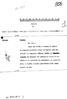 TV Tupi [emissora]. Ultra Notícias [programa]. Roteiro [televisivo], 05 jun. 1971.