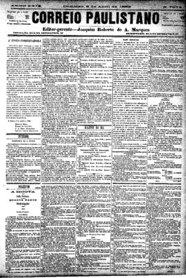 Correio paulistano [jornal], [s/n]. São Paulo-SP, 08 abr. 1883.