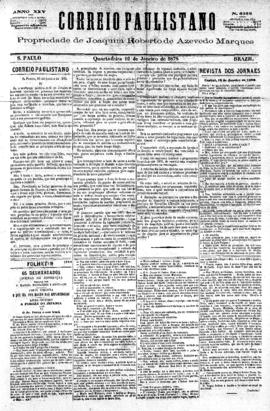 Correio paulistano [jornal], [s/n]. São Paulo-SP, 16 jan. 1878.