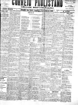 Correio paulistano [jornal], [s/n]. São Paulo-SP, 02 abr. 1893.