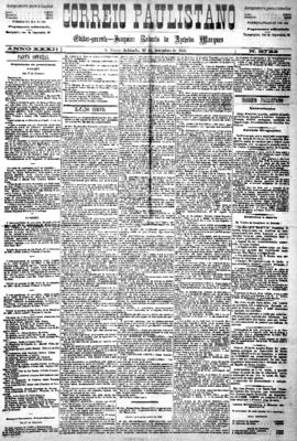 Correio paulistano [jornal], [s/n]. São Paulo-SP, 19 set. 1885.