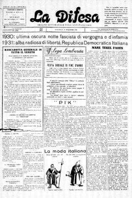 La Difesa [jornal], a. 6, n. 336. São Paulo-SP, 21 dez. 1930.