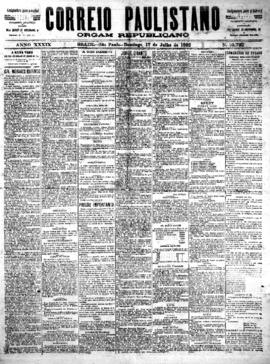 Correio paulistano [jornal], [s/n]. São Paulo-SP, 17 jul. 1892.