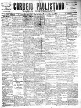 Correio paulistano [jornal], [s/n]. São Paulo-SP, 25 out. 1892.