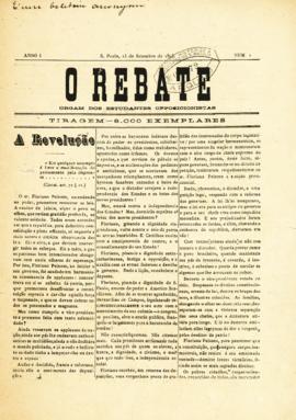 O Rebate [jornal], a. 1, n. 1. São Paulo-SP, 15 set. 1893.