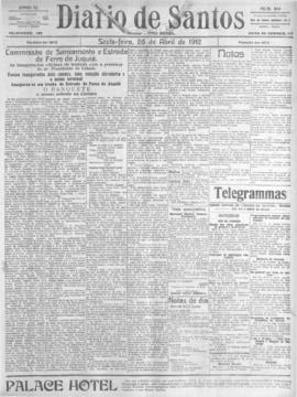 Diario de Santos [jornal], a. 40, n. 193. Santos-SP, 26 abr. 1912.