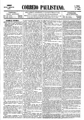 Correio paulistano [jornal], [s/n]. São Paulo-SP, 10 mai. 1856.
