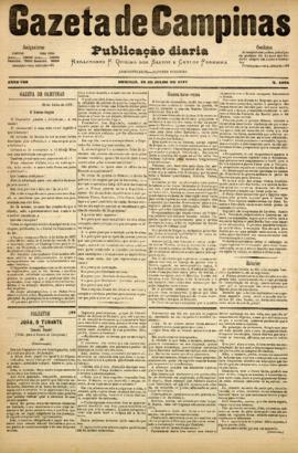 Gazeta de Campinas [jornal], a. 8, n. 1095. Campinas-SP, 29 jul. 1877.