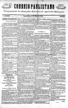 Correio paulistano [jornal], [s/n]. São Paulo-SP, 09 mai. 1878.