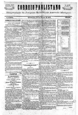 Correio paulistano [jornal], [s/n]. São Paulo-SP, 24 jan. 1878.