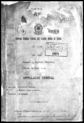 Processo... [apelação criminal], nª 1009/1927. [São Paulo-SP?], 1927. v. 15