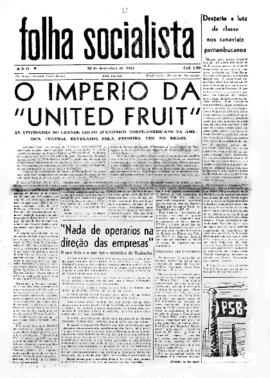 Folha socialista [jornal], a. 5, [s/n]. São Paulo-SP, 30 dez. 1954.