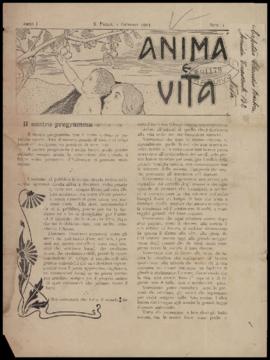 Anima e vita [jornal], a. 1, n. 1. São Paulo-SP, 01 jan. 1905.