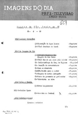 TV Tupi [emissora]. Diário de São Paulo na T.V. [programa]. Roteiro [televisivo], 05 jun. 1959.