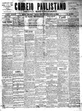 Correio paulistano [jornal], [s/n]. São Paulo-SP, 30 nov. 1892.