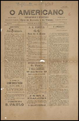 O Americano [jornal], a. 1, n. 1. São Paulo-SP, 18 jun. 1881.