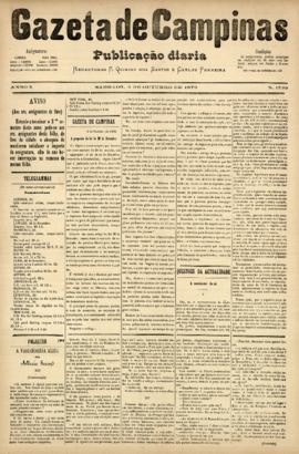 Gazeta de Campinas [jornal], a. 10, n. 1739. Campinas-SP, 04 out. 1879.