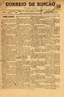 Correio de Rincão [jornal], [s/n]. Araraquara-SP, 24 jan. 1904.