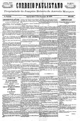 Correio paulistano [jornal], [s/n]. São Paulo-SP, 06 fev. 1878.