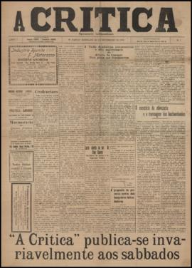 A Critica [jornal], a. 1, n. 1. São Paulo-SP, 25 set. 1915.
