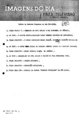 TV Tupi [emissora]. Revista Feminina [programa]. Roteiro [televisivo], 05 jun. 1959.
