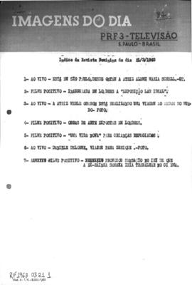 TV Tupi [emissora]. Revista Feminina [programa]. Roteiro [televisivo], 21 mar. 1963.