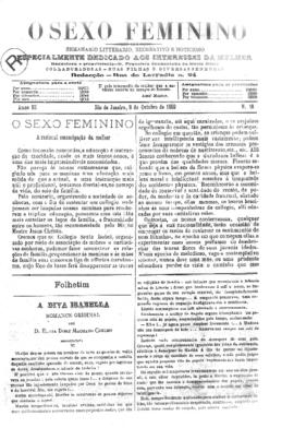 O Sexo feminino [jornal], a. 3, n. 10. Campanha-MG, 08 out. 1889.
