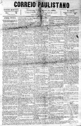 Correio paulistano [jornal], [s/n]. São Paulo-SP, 09 abr. 1882.