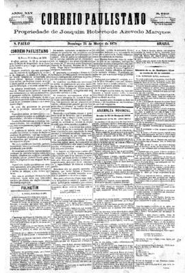 Correio paulistano [jornal], [s/n]. São Paulo-SP, 24 mar. 1878.