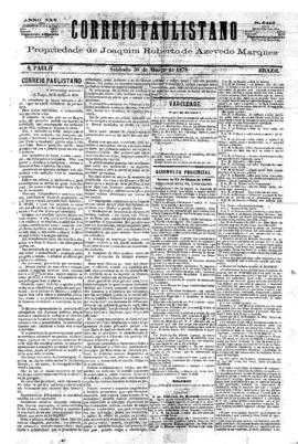 Correio paulistano [jornal], [s/n]. São Paulo-SP, 30 mar. 1878.