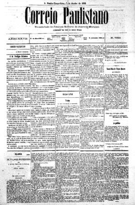 Correio paulistano [jornal], [s/n]. São Paulo-SP, 07 jun. 1881.