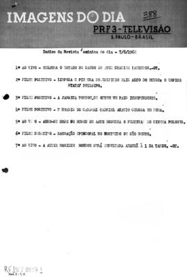 TV Tupi [emissora]. Revista Feminina [programa]. Roteiro [televisivo], 07 ago. 1962.