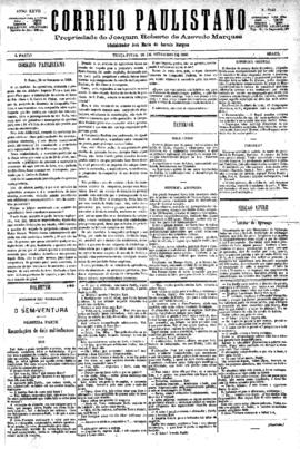 Correio paulistano [jornal], [s/n]. São Paulo-SP, 28 set. 1880.