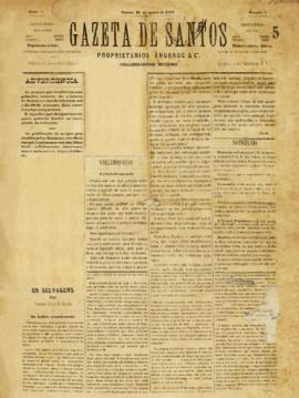 Gazeta de Santos [jornal], a. 1, n. 1. Santos-SP, 19 ago. 1876.