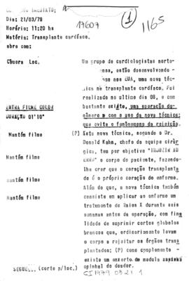 TV Tupi [emissora]. Contacto Imediato [programa]. Roteiro [televisivo], 21 mar. 1979.