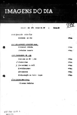 TV Tupi [emissora]. Diário de São Paulo na T.V. [programa]. Roteiro [televisivo], 08 nov. 1960.