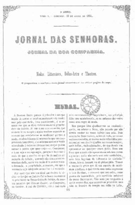 O Jornal das senhoras [jornal], a. 3, t. 5, [s/n]. Rio de Janeiro-RJ, 16 abr. 1854.