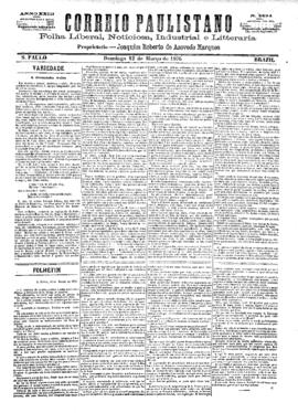Correio paulistano [jornal], [s/n]. São Paulo-SP, 12 mar. 1876.