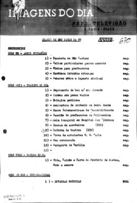 TV Tupi [emissora]. Diário de São Paulo na T.V. [programa]. Roteiro [televisivo], 05 abr. 1961.