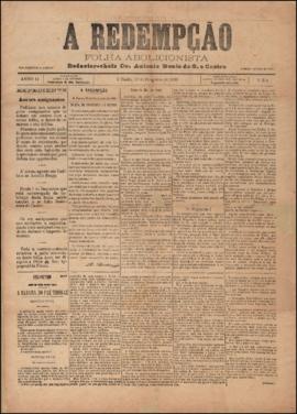 A Redempção [jornal], a. 2, n. 114. São Paulo-SP, 19 fev. 1888.