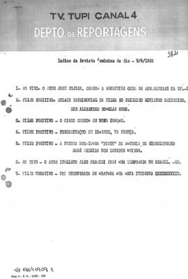 TV Tupi [emissora]. Revista Feminina [programa]. Roteiro [televisivo], 09 abr. 1964.