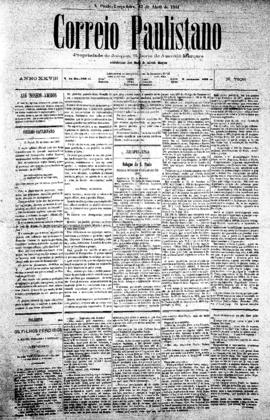 Correio paulistano [jornal], [s/n]. São Paulo-SP, 12 abr. 1881.