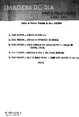 TV Tupi [emissora]. Revista Feminina [programa]. Roteiro [televisivo], 06 mar. 1964.