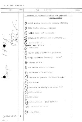 TV Tupi [emissora]. Ultra Notícias [programa]. Roteiro [televisivo], 03 jul. 1968.