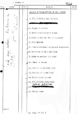 TV Tupi [emissora]. Ultra Notícias [programa]. Roteiro [televisivo], 02 ago. 1966.