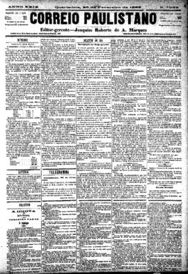 Correio paulistano [jornal], [s/n]. São Paulo-SP, 28 fev. 1883.