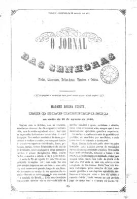 O Jornal das senhoras [jornal], t. 2, [s/n]. Rio de Janeiro-RJ, 29 ago. 1852.