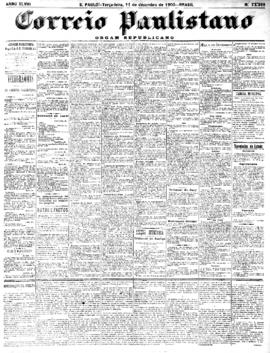 Correio paulistano [jornal], [s/n]. São Paulo-SP, 11 dez. 1900.