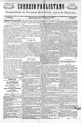 Correio paulistano [jornal], [s/n]. São Paulo-SP, 23 jan. 1878.