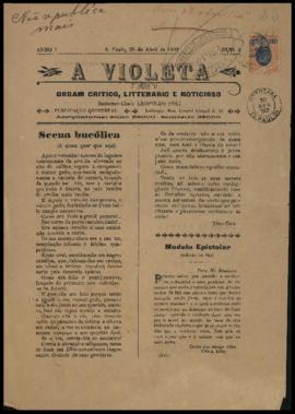 A Violeta [jornal], a. 1, n. 6. São Paulo-SP, 25 abr. 1902.